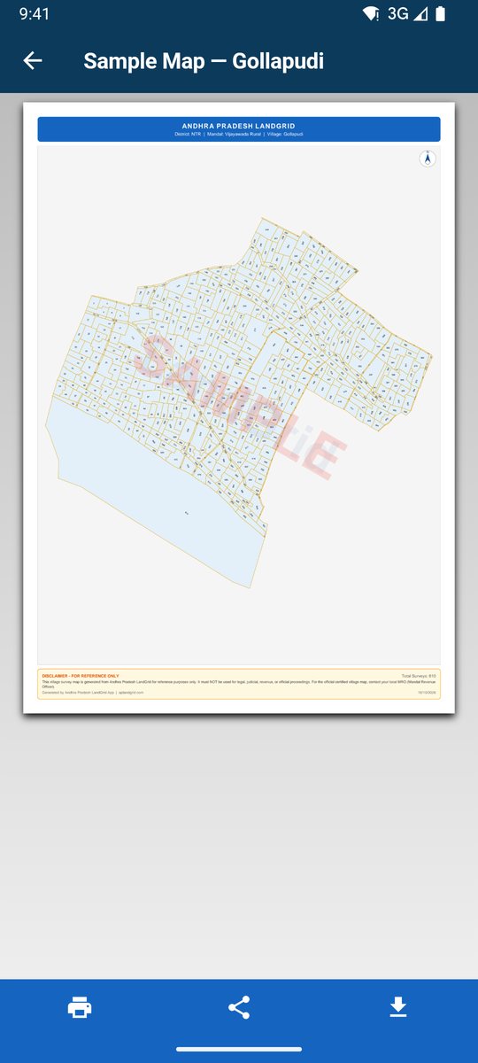 Sample village survey map PDF of Gollapudi, Vijayawada Rural, NTR district